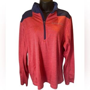 Vineyard Vines Womens Mediu Blue Pink 1/4 Zip Jacket Sweater Outdoor Pima Ladies